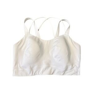 Lululemon Women's Size 12 Energy Longline Bra XL Support White Gym Yoga Sport
